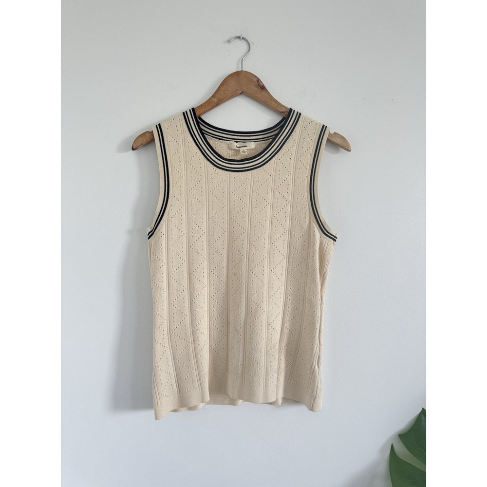 Lalavon Knit Sleeveless  Top  Vest Cream Large (Run Smaller)‎